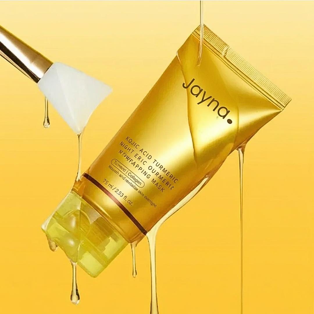 Mascarilla Facial jayna Coreana con Cúrcuma y Colágeno + Brocha aplicadora de regalo