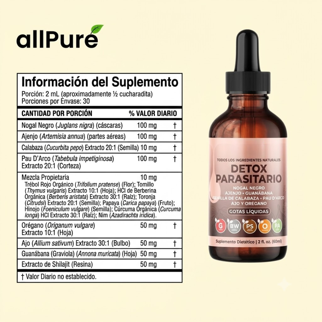 Desintoxicación de parásitos con ajenjo y nogal negro