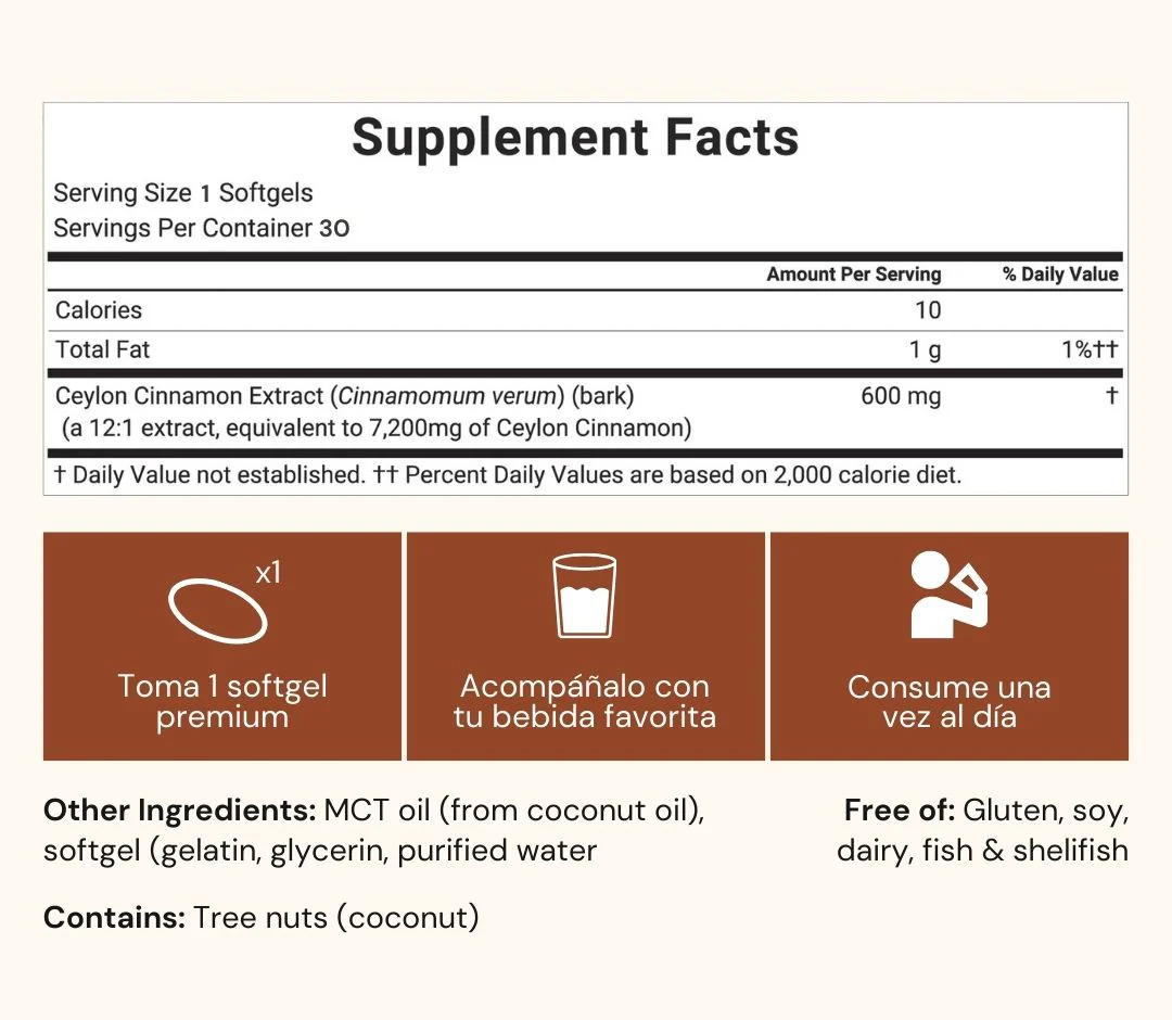 Ename | Cinnamon equivalente a 7,200 mg con Aceite MCT