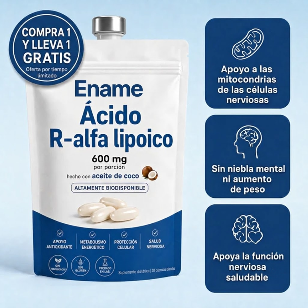 Ácido R-alfa lipoico — Cápsulas blandas de 600 mg en forma R pura