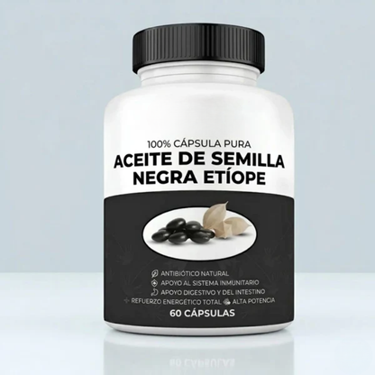 Aceite de Semilla Negra Etíope — La fórmula natural con 4,64% de timoquinona para tu equilibrio interno.