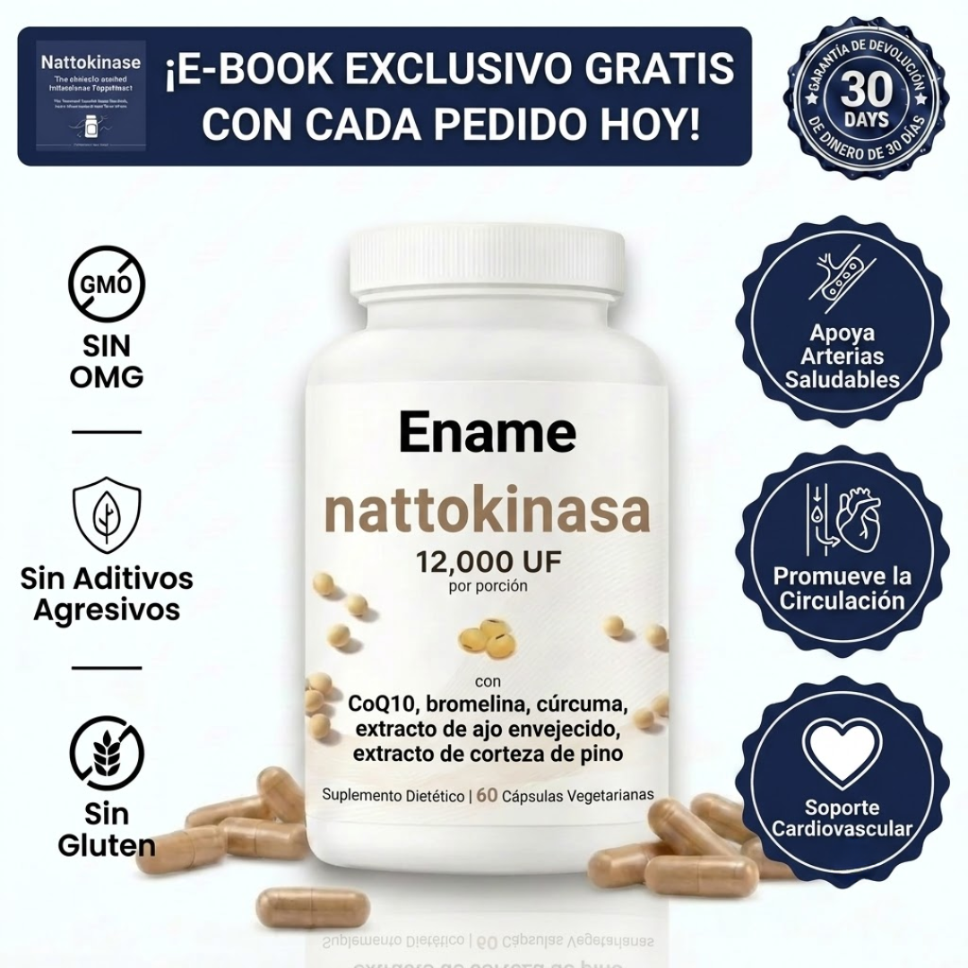 Ename | Complejo de Nattoquinasa 12.000FU - 60 cápsulas vegetarianas