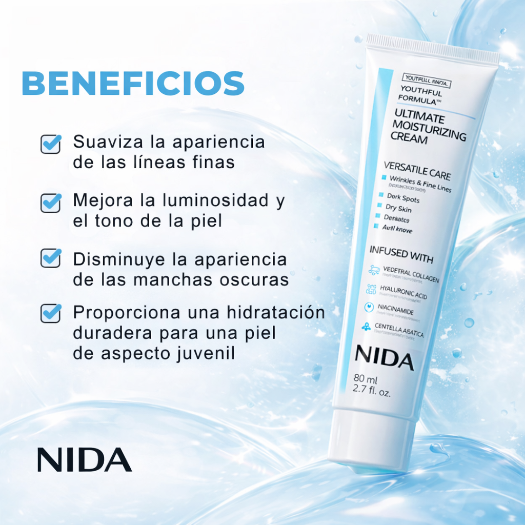 Crema Facial NIDA™ | Piel más suave, firme e hidratada con el uso diario