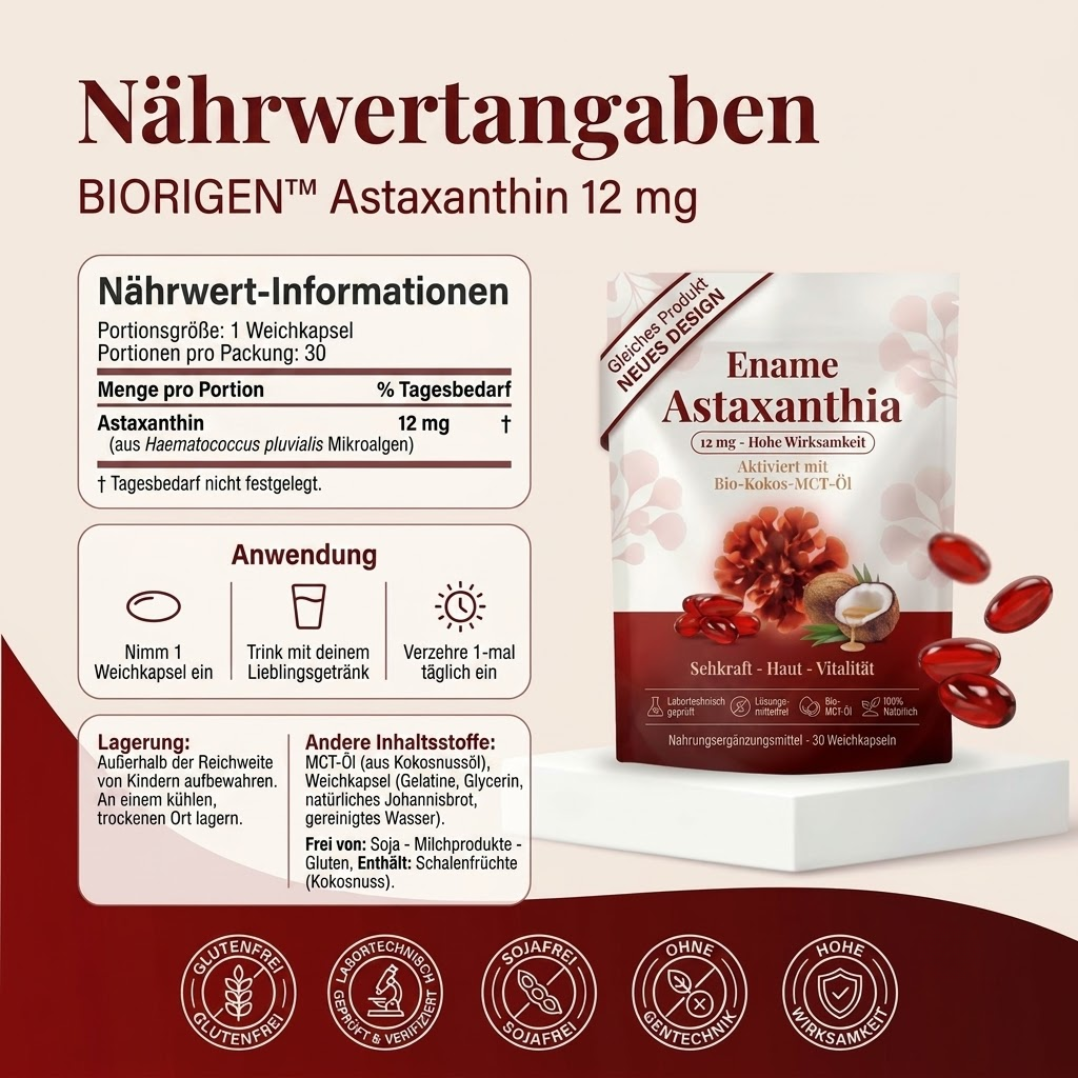 Natürliches Astaxanthin 12 mg — Wenn dein Arzt dir geraten hat, deine Nierenwerte im Auge zu behalten, kannst du ab heute Folgendes tun