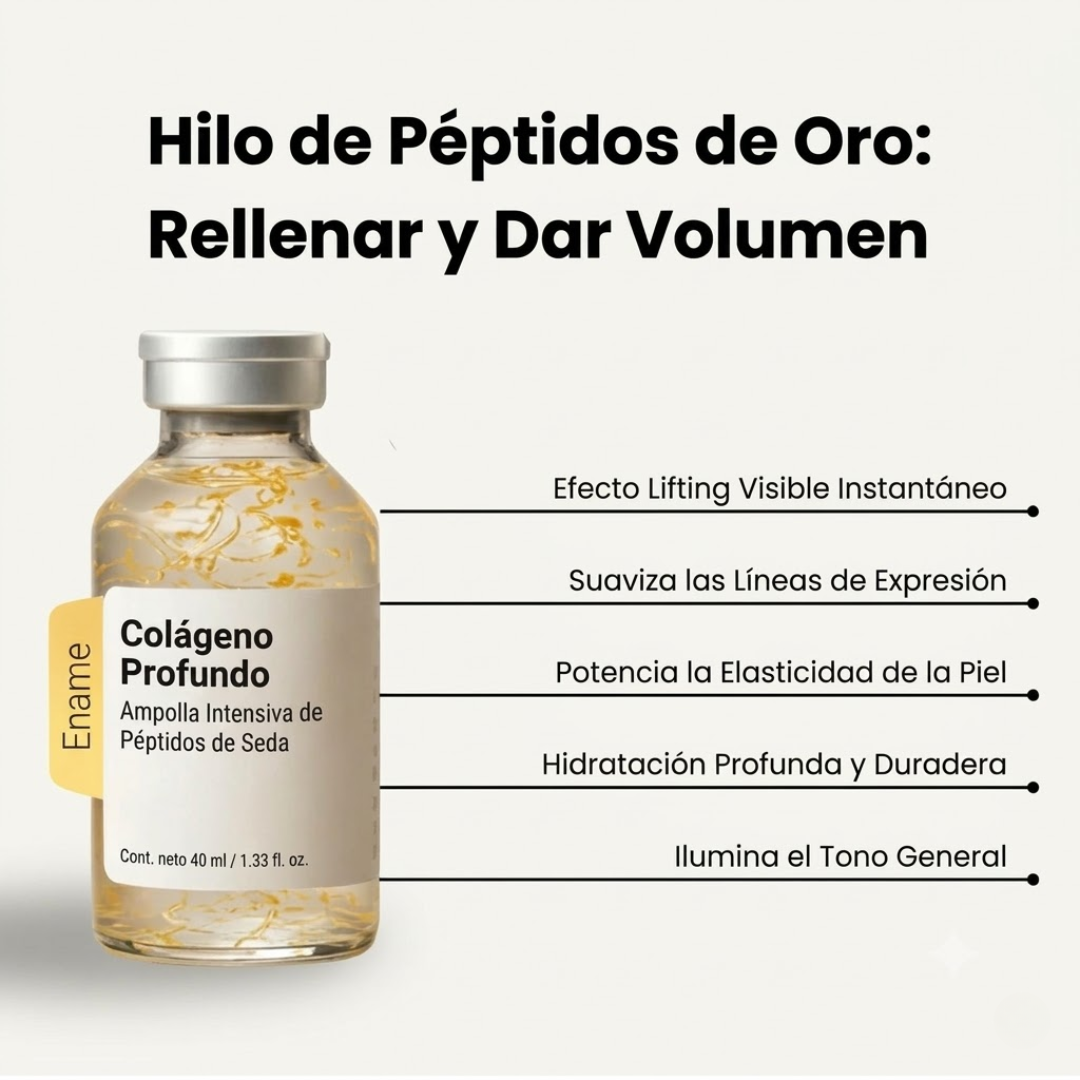 Serúm de Colágeno Profundo y Péptidos de Seda con Aplicador de Precisión para Arrugas y Efecto Lifting (Sin Inyecciones)