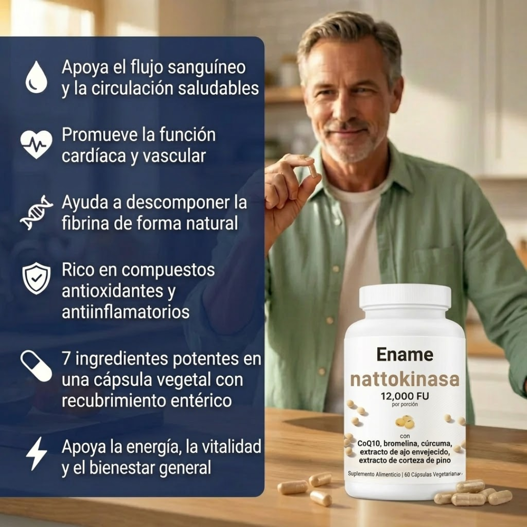 Ename | Complejo de Nattoquinasa 12.000FU - 60 cápsulas vegetarianas