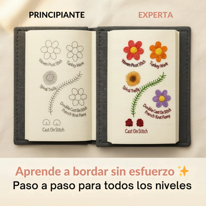 Libro de Bordado Antiestrés: Kit Completo con 60 + Diseños