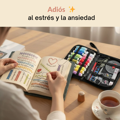 Libro de Bordado Antiestrés: Kit Completo con 60 + Diseños