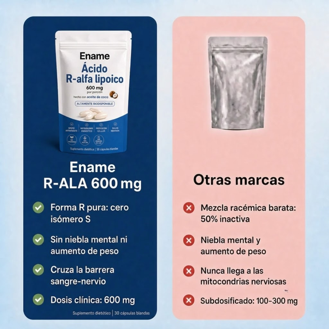 Ácido R-alfa lipoico — Cápsulas blandas de 600 mg en forma R pura