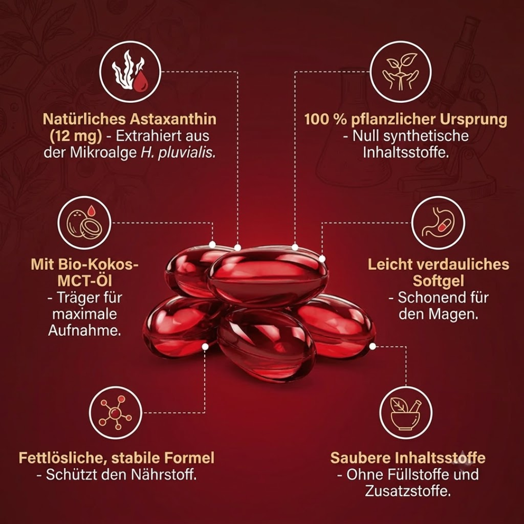 Natürliches Astaxanthin 12 mg — Wenn dein Arzt dir geraten hat, deine Nierenwerte im Auge zu behalten, kannst du ab heute Folgendes tun
