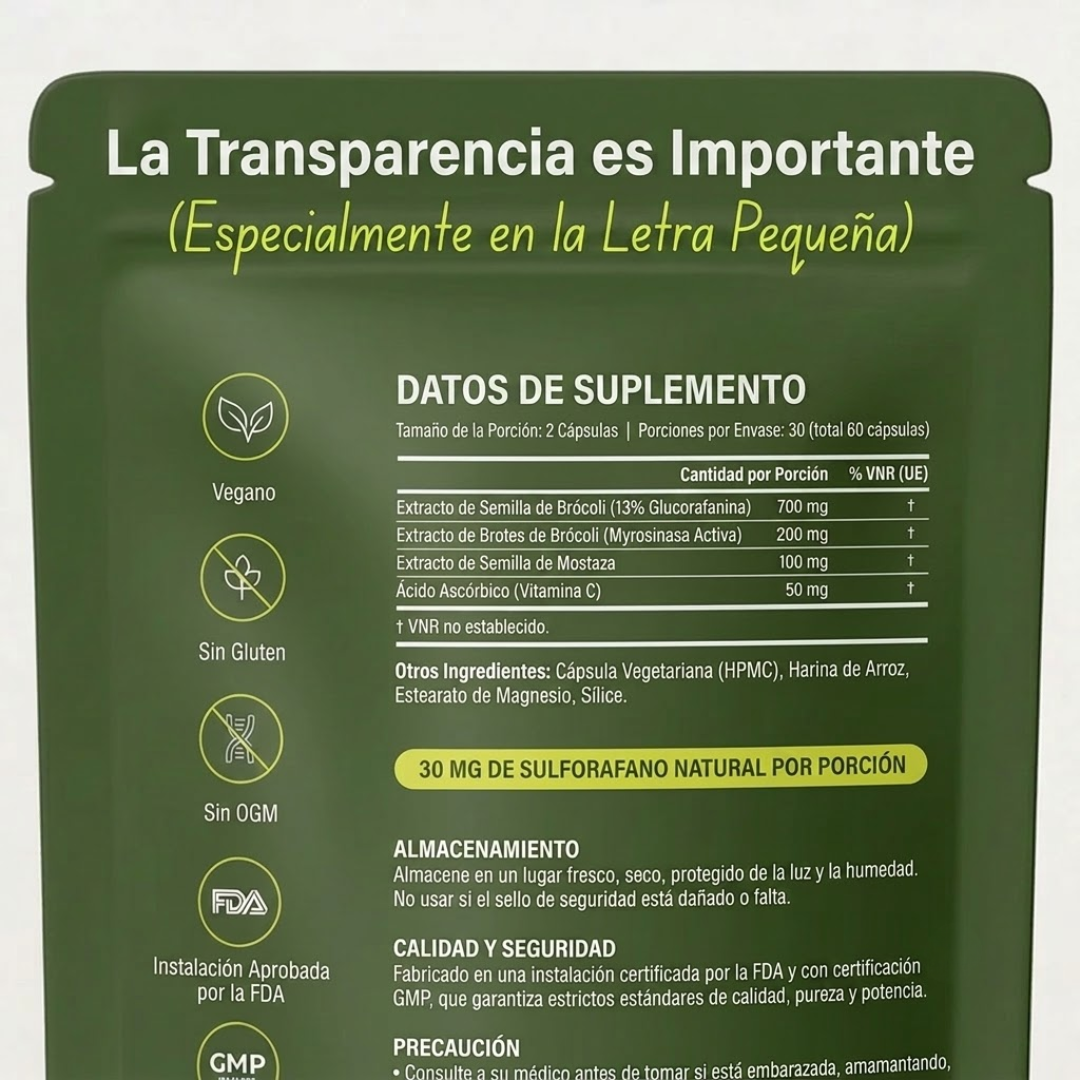 Cápsulas de extracto de brotes de brócoli