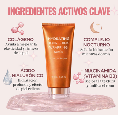 MERODA® Máscara Facial de Colágeno Avanzada + Brocha aplicadora de regalo