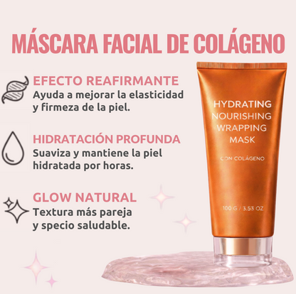 MERODA® Máscara Facial de Colágeno Avanzada + Brocha aplicadora de regalo