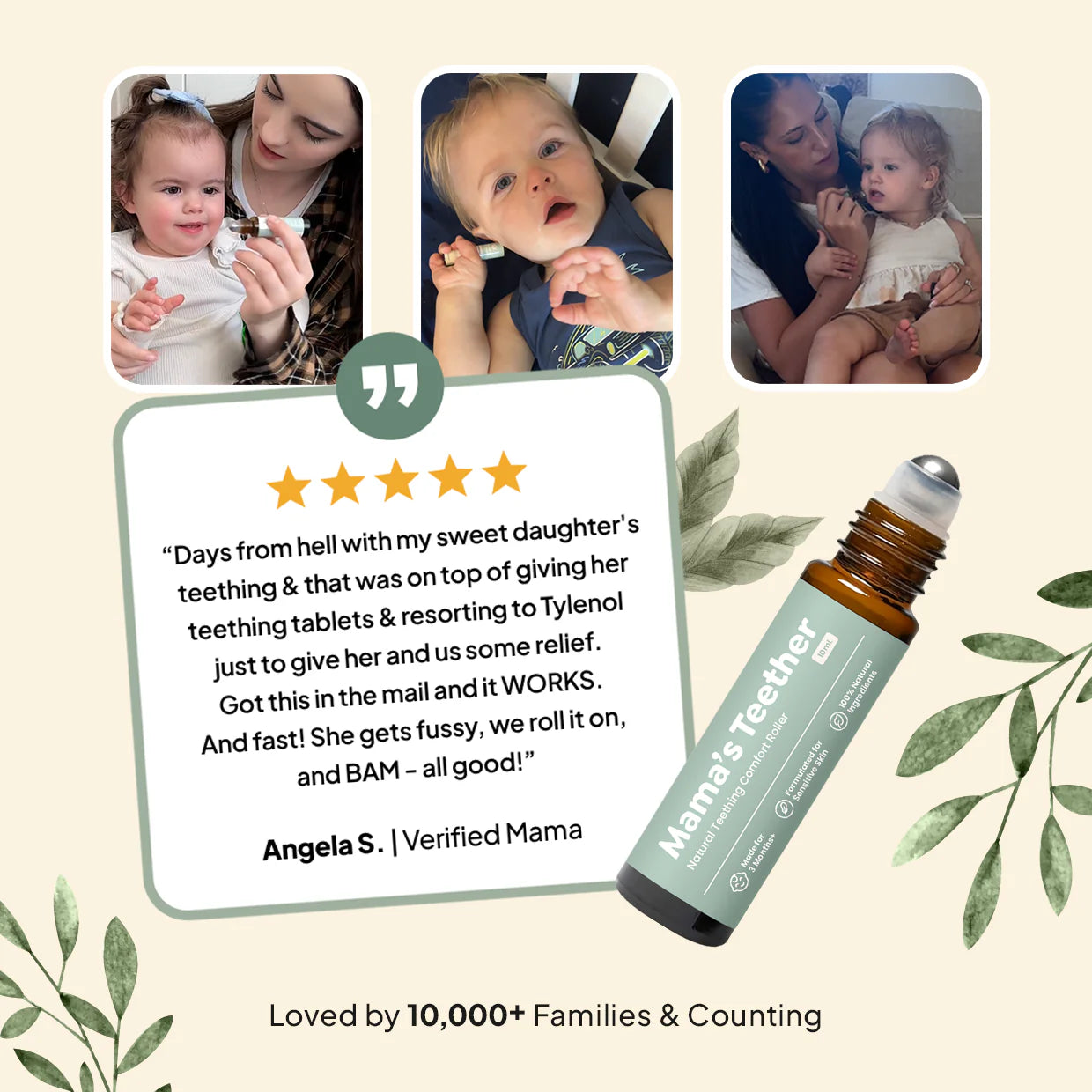 Ename | Mama's Teether Natural Teething Comfort Roller