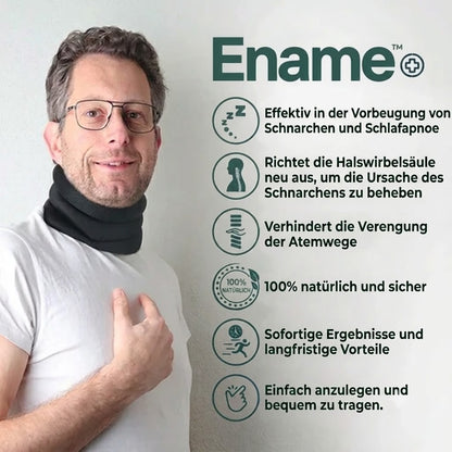 Ename™ Orthopädische Halsstütze für die Nacht – Sofortige Hilfe gegen Schnarchen & Unterstützung der Atemwege.