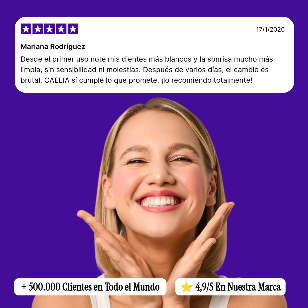 Tiras blanqueadoras de dientes moradas