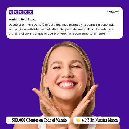 Tiras blanqueadoras de dientes moradas